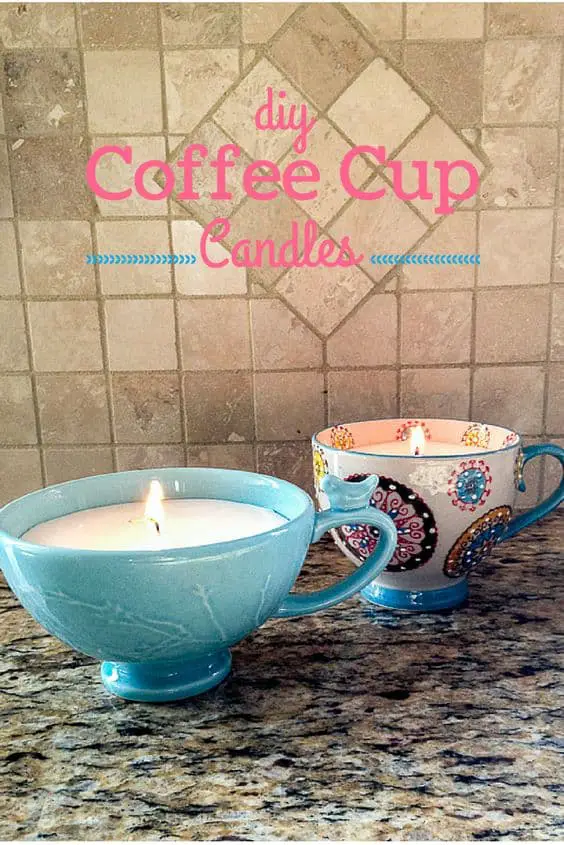 DIY coffee cup candles