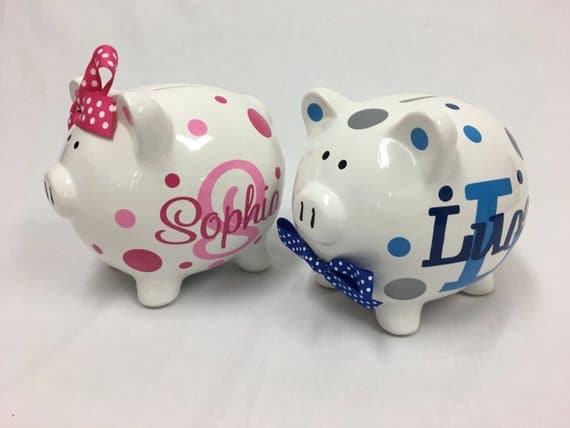 A personalized piggy bank for your ring bearer