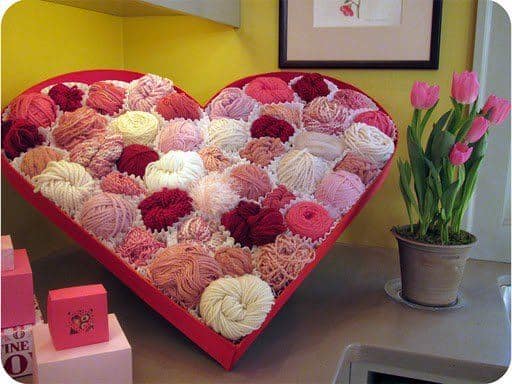 DIY Valentine’s Day Box of Yarn