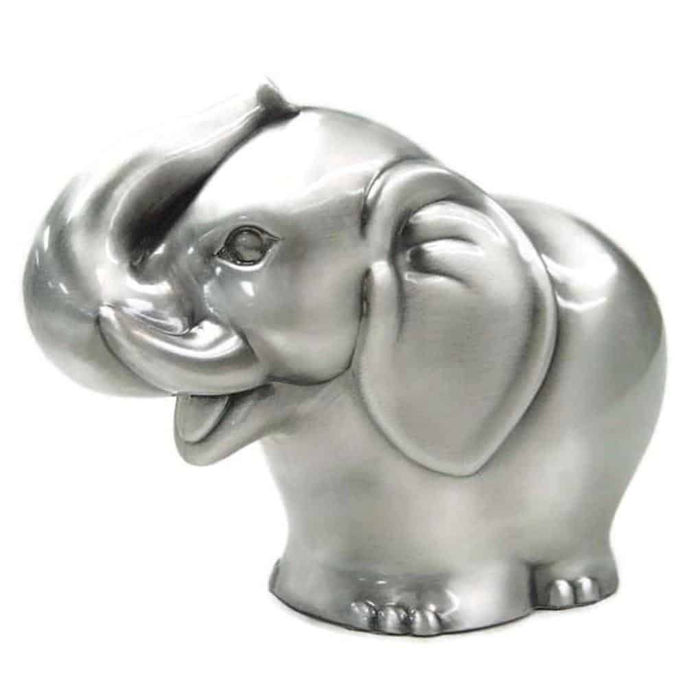 Heim Concept Pewter Plated Elephant Piggy Bank