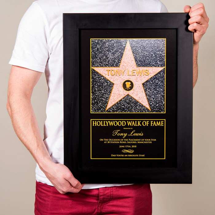 Personalized Hollywood walk of fame framed print
