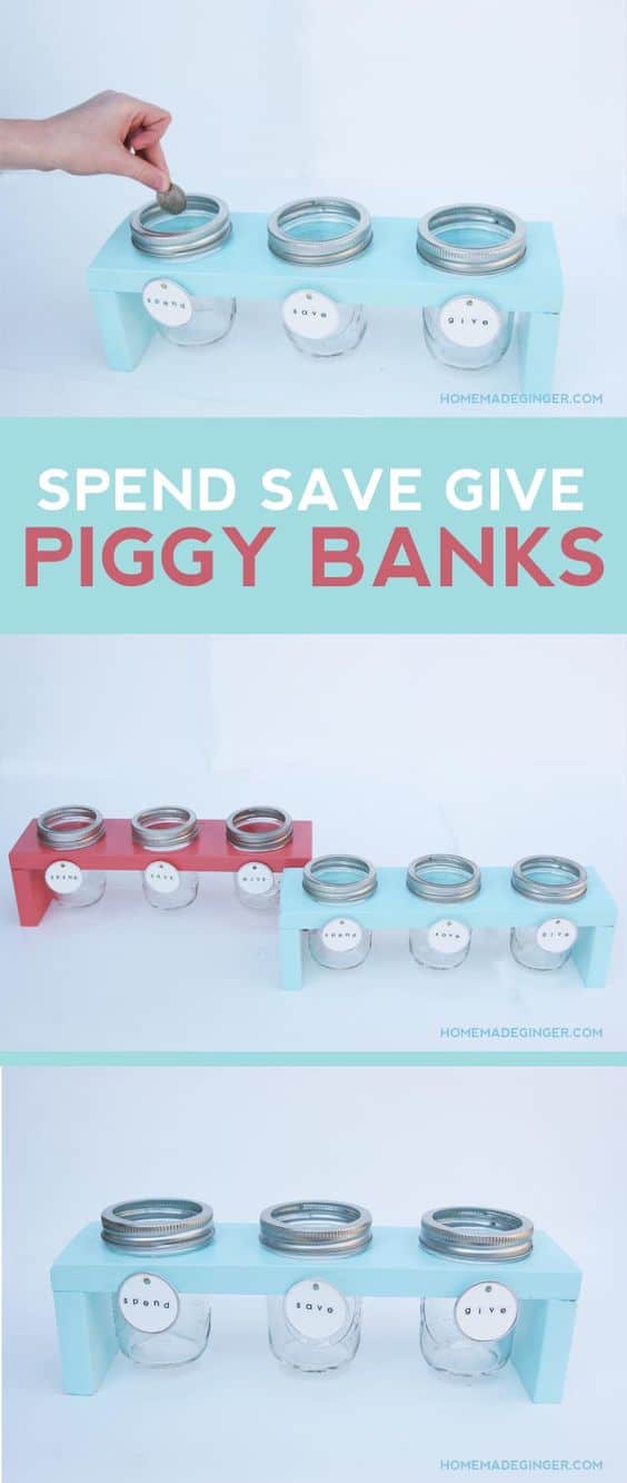 Spend Save Give Piggy Banks