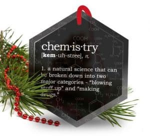 funny chemistry glass christmas ornament