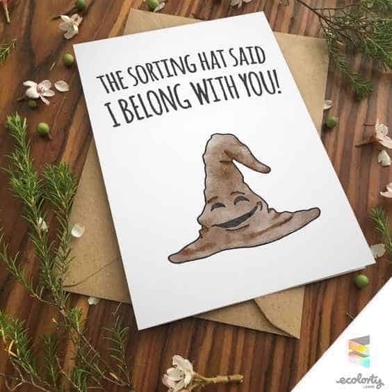 Harry Potter Sorting Hat DIY Valentines Day Card