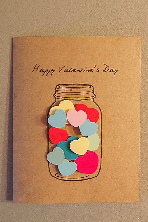 Jar Of Hearts DIY Valentine’s Day Card