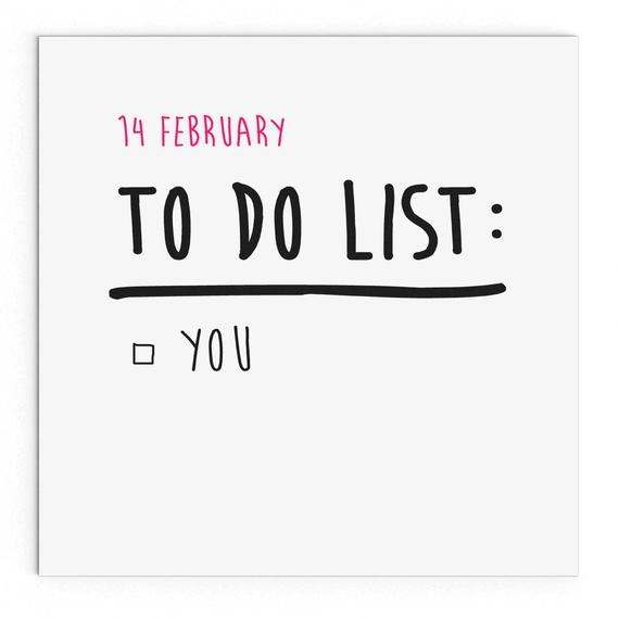 Cheeky To Do List Valentine’s Day Card