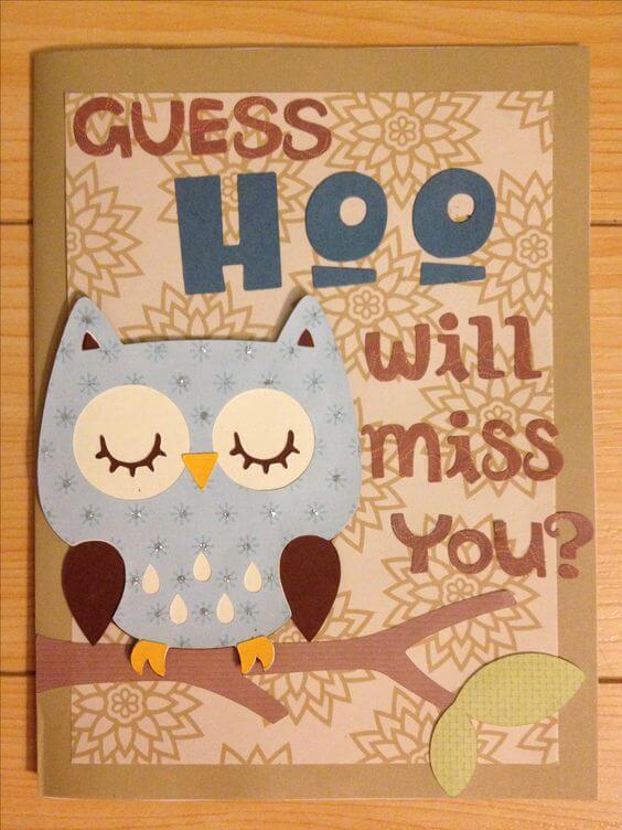 Hoo Will Miss You Card