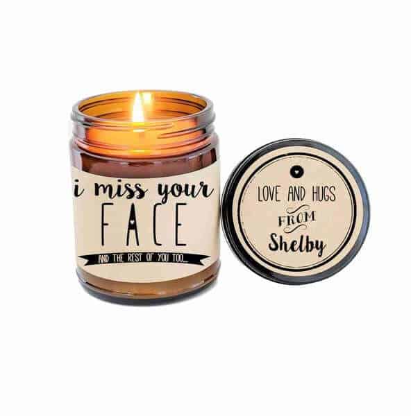 Miss You Face Candle
