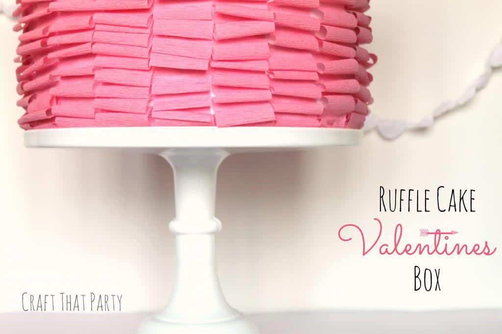 Pink Ruffle Cake Valentine Box