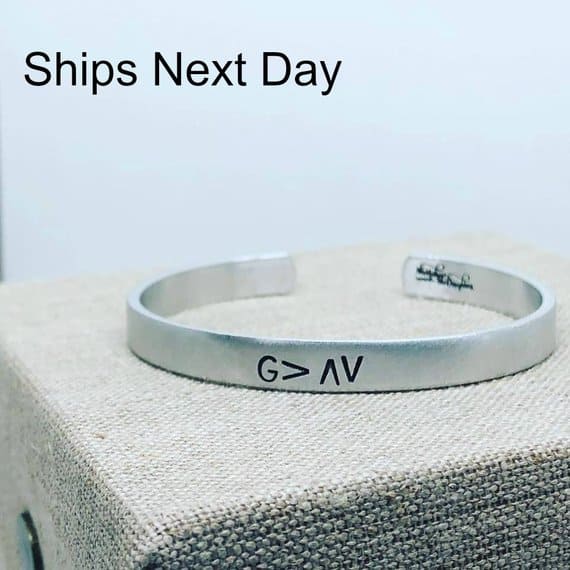 God is Greater Than the Highs and Lows Cuff Bracelet
