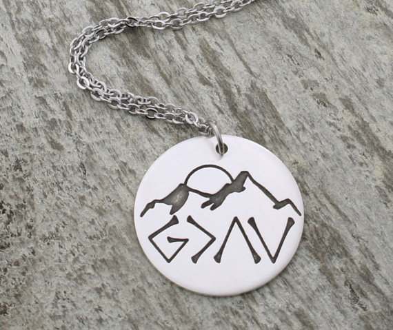 God is greater than the Highs and Lows necklace, Silver Christian Jewelry