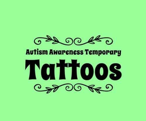 Autism awareness temporary tattoos