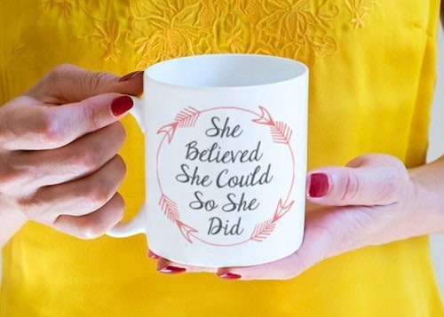 She Believed She Could, So She Did inspirational mug