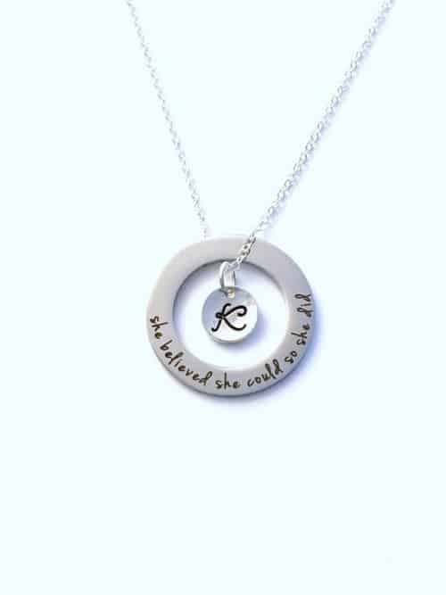 She believed she could so she did Affirmation Circle Charm