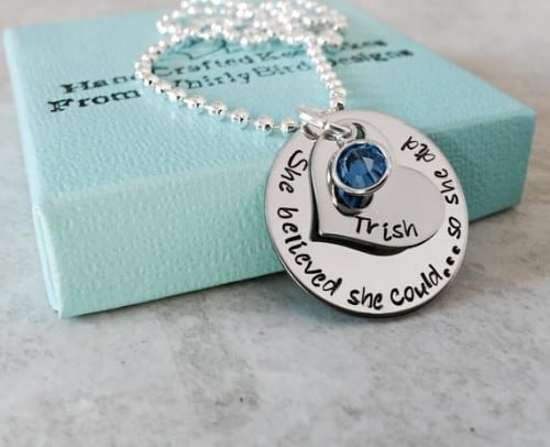 She believed she could so she did personalized birthstone necklace