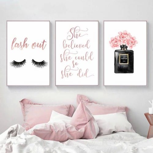She believed she could so she did pink wall art