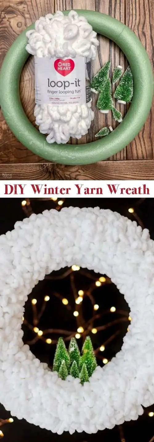 DIY Winter Yarn Wreath