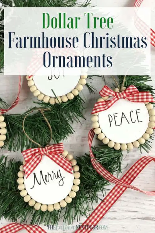 Dollar Tree Farmhouse Christmas Ornaments