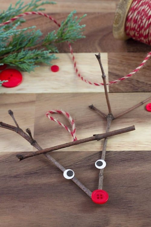Easy Twig Reindeer Ornament