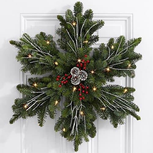 Evergreen Snowflake Wreath