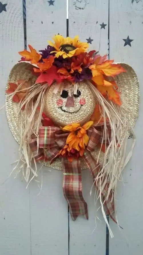 Fall Scarecrow Face Wreath 2