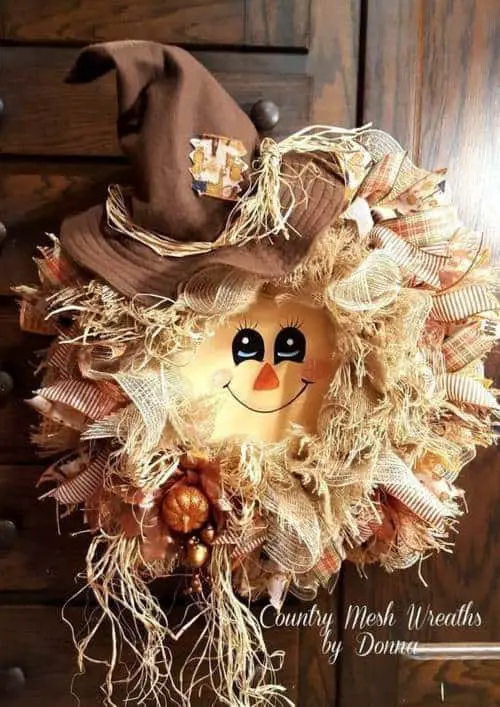 Fall Scarecrow Face Wreath 3
