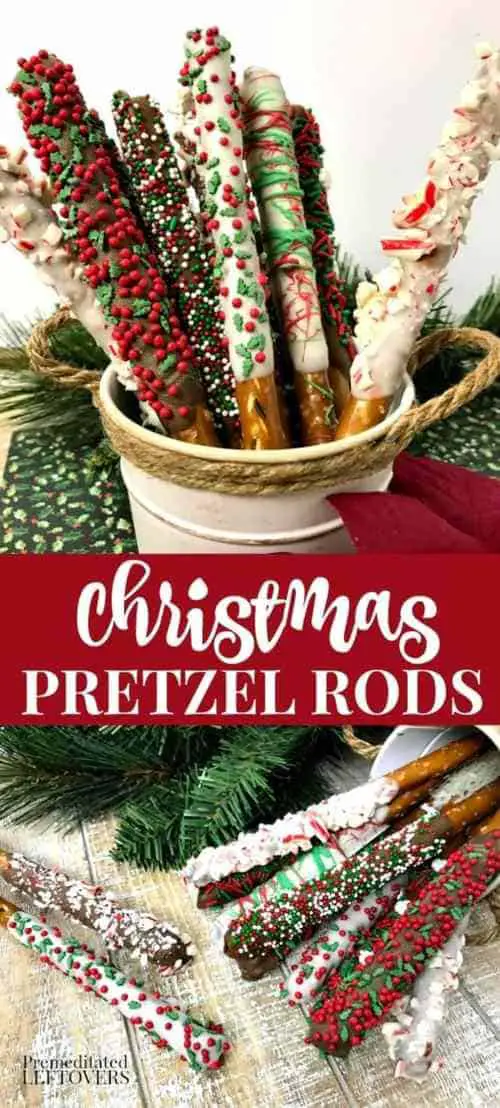 Festive Christmas Pretzel Rods