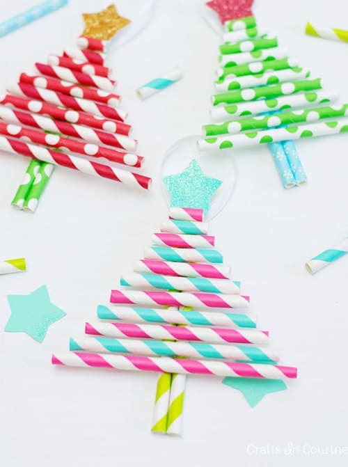 Paper Straw Christmas Tree Ornament