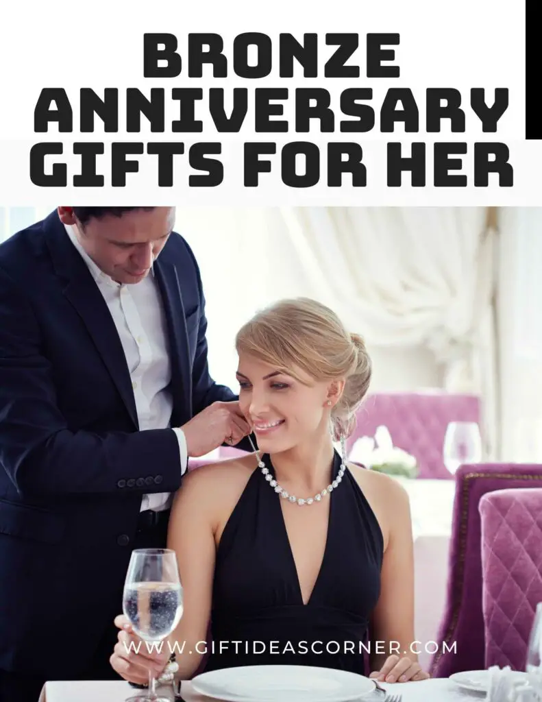 It may seem like a lot of time, but it is worth celebrating your wife's bronze anniversary. Here are some ideas to make her day special and memorable. Showing just how much you care about her will go a long way in making the day even more special! Make sure to get something she'll love and cherish forever too!